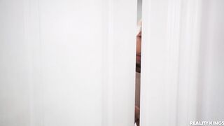 Sneaks into the dorm to sneakily fuck lesbian