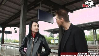 Slim german bimbo pick up at train station and plowed