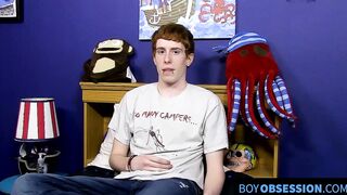Before a solo session a man with red hair is interviewed