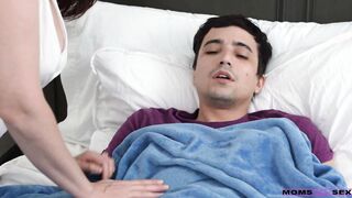 My moms hot friend jokes about my dick size