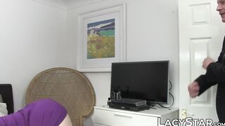 Naughty GILF shares big cock with spicy ebony babe