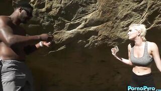 Short Haired Blonde Skye Blue Rides BBC Reverse Cowgirl