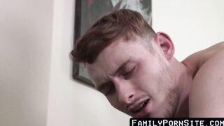 Following a cocksuck the handsome stepdad pounds the twink bareback