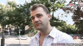 German blonde hoe meet stranger at casting and got boned