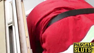 Saskia gets punished for being naughty girl by a bad Santa