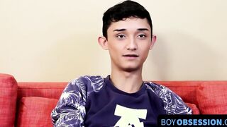 Twink masturbates while flaunting his ass and cock