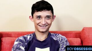 Twink masturbates while flaunting his ass and cock