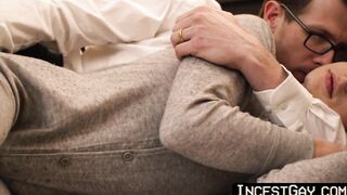 Inked hunk uncovered banging his stepson who rides him profound