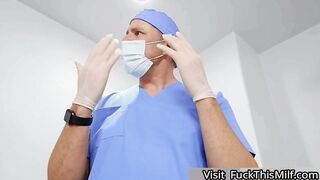 Sexy Nurse Alyx Star Finishes Her Morning Shower & Her Bf Kyle Mason Wants To Play