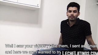 Before being barebacked hard a straight Latino sucks off the man