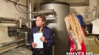 Tiny Titties Blondie Getting Arse Nailed by Lusty Plumber