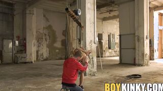 Ass rammed twink begging his whip master for mercy