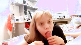 Teenagers Cutie displays her super cock sucking off talent