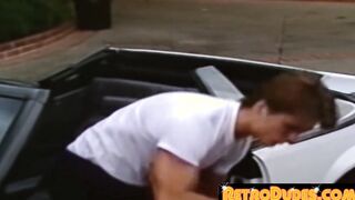 Longhaired studs groan while kissing and having kinky jerk off