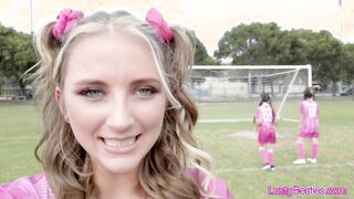 Squirting foursome fuck relaxation after soccer drill