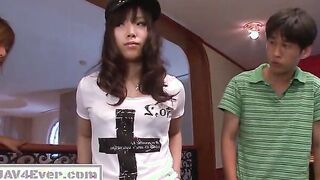 Hinata Tachibana has asian blowjobs for a group