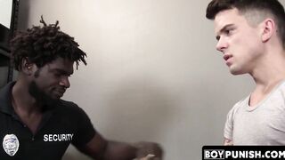 bareback drilling for shoplifting by a hardcore inked jock BBC
