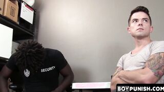 bareback drilling for shoplifting by a hardcore inked jock BBC