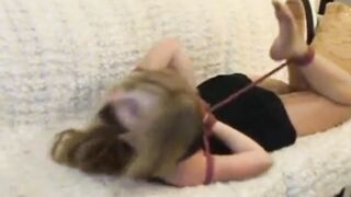 watching my hogtied stepdaughter struggling