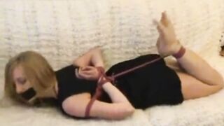 watching my hogtied stepdaughter struggling