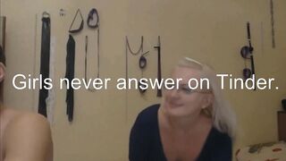 A blonde with glasses gets nailed live!