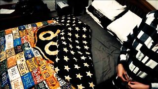 Milf shares bed with step son during storm as she