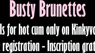 Big Boobed Brunettes three - A lucky bro fucks two waitresses