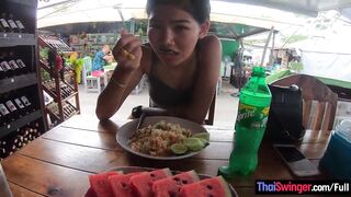 Real amateur Thai 18 bombshell screwed after lunch by her