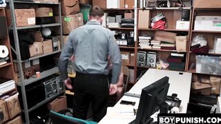 Young thief is apprehended by an officer who hammers his tight ass bare
