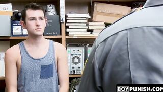 Young thief is apprehended by an officer who hammers his tight ass bare