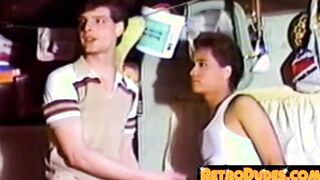 Retro gay trio with armpit licking and dick sucking
