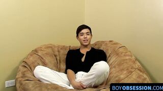 Provocative brunette twink Jamie Sanders loves being a base