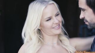 Big tits blonde babe licked and fucked by bartender