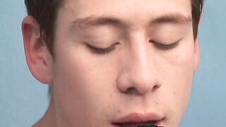 Young latin twink rides a hard cock until it splashes jizz