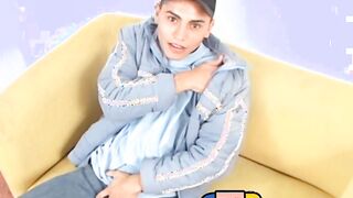 Young latino playing with his ass and jerking for a cumshot