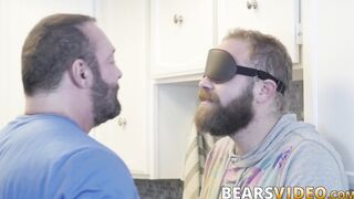 Hairy daddy teases chubby hunk before hardcore barebacking