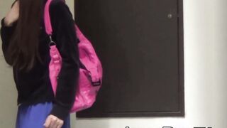 Japanese babes feel embarrassed as they are caught peeing
