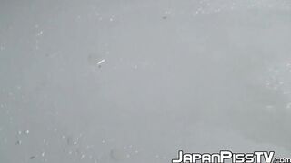 Japanese babes feel embarrassed as they are caught peeing