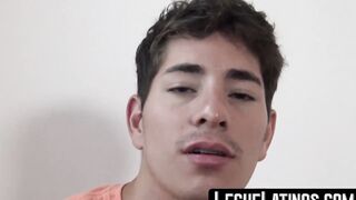 Before bareback fucking two hot Latino jocks trade blowjobs