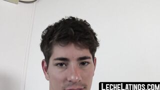 Before bareback fucking two hot Latino jocks trade blowjobs
