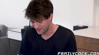 Bearded mature stepdad ass fucked by two young stepsons