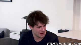 Bearded mature stepdad ass fucked by two young stepsons