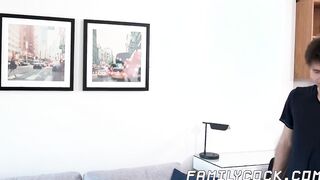 Bearded mature stepdad ass fucked by two young stepsons