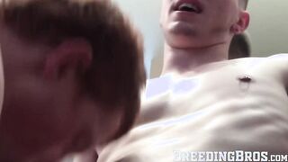 Kinky men moans inside the bathroom while barebacking