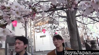 Delicious Japanese twinks butt banging until a cum impact