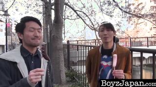 Delicious Japanese twinks butt banging until a cum impact