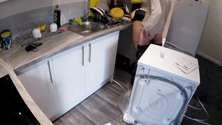 Horny Amateur Wife Seduces Plumber In Kitchen