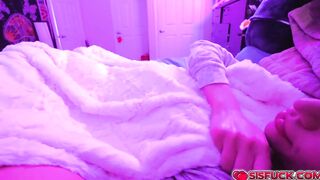 Hime can't help but rub her pussy with Brad's cock