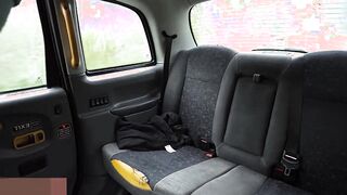Female Fake Taxi Her big natural boobs fall out in front of her passenger leading to