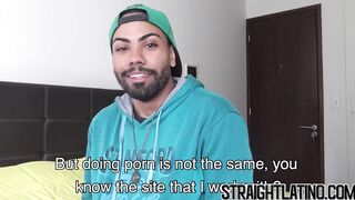 Straight Latino barebacked POV and takes cum in mouth